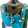 (Large) Vintage Turquoise Wide Leg Abstract Print Romper - Image 3