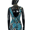 (Large) Vintage Turquoise Wide Leg Abstract Print Romper - Image 5