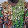 (Large) Green Dashiki Ankara Print Unisex Top/Shirt - Image 3