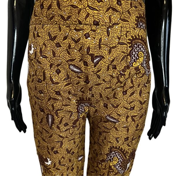 (Medium) Ankara Print Mustard Yellow Women Romper - Image 6