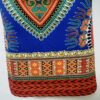 (Large) African Sleeveless Turtleneck Blue Stretchy Dashiki Dress - Image 3