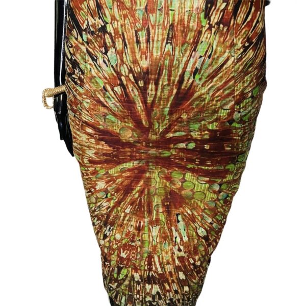 (L/XL) African Print  Multi Color Tye Dye Women Mid Dress - Image 4