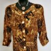 (One Size) African Women Vintage Burnt Orange Tribal Print Shirt/ Blouse - Image 2