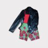 (Small) Flower 🌹 African Print Women Red and Green Shorts - Image 3