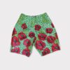 (Small) Flower 🌹 African Print Women Red and Green Shorts