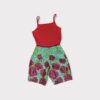 (Small) Flower 🌹 African Print Women Red and Green Shorts - Image 2