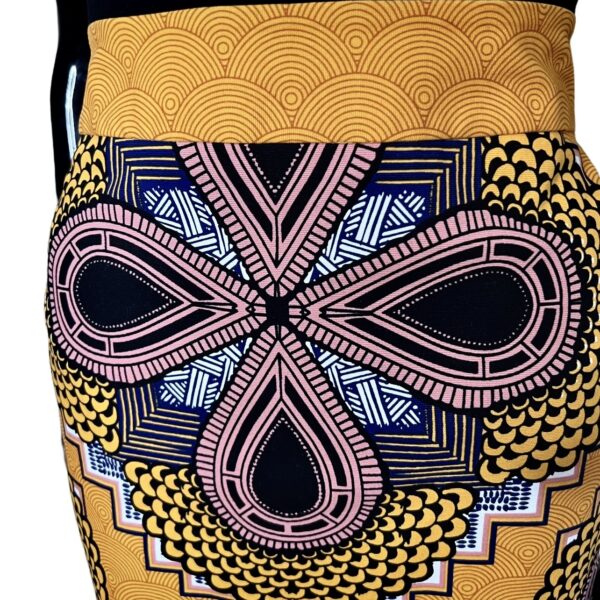 (Large) Retro Print Women Burnt Orange Women Short Skirt - Image 3