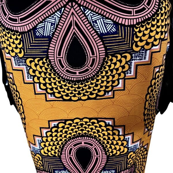 (Large) Retro Print Women Burnt Orange Women Short Skirt - Image 4