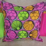 3 African Print Pink and Green Throw Pillow Cases - Image 2