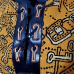(XL) Veda Key Design Women Burnt Orange Blouse with Black Leather Embroidery Detail - Image 3