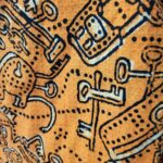 (XL) Veda Key Design Women Burnt Orange Blouse with Black Leather Embroidery Detail - Image 4