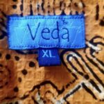 (XL) Veda Key Design Women Burnt Orange Blouse with Black Leather Embroidery Detail - Image 6