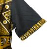 (Medium) Men African  Yellow & Brown Tribal Print  Top/ Shirt With Black Sleeve - Image 2