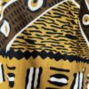 (Medium) Men African  Yellow & Brown Tribal Print  Top/ Shirt With Black Sleeve - Image 3