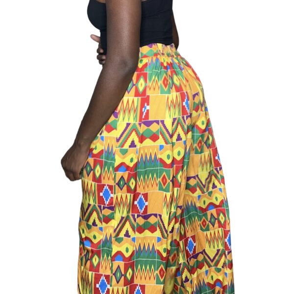 (One Size) Wide Leg Women Multicolor Ghana Pants - Image 3
