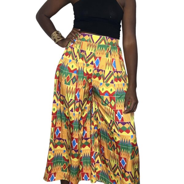 (One Size) Wide Leg Women Multicolor Ghana Pants - Image 2