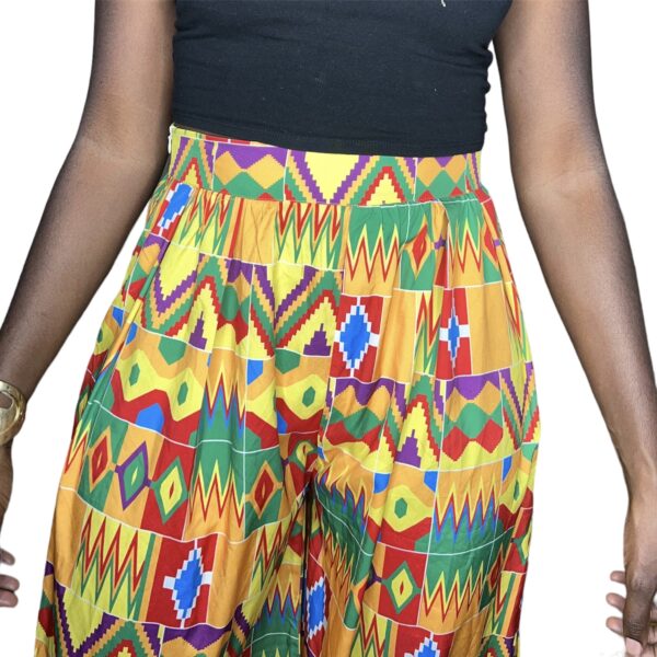 (One Size) Wide Leg Women Multicolor Ghana Pants - Image 4