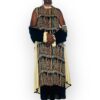 (One Size) Orange & Yellow African Print V Neck Women Stretchy Blouse ￼