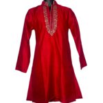 (Medium) Middle Eastern Style Men Red Traditional Long Top / Shirt
