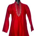 (Medium) Middle Eastern Style Men Red Traditional Long Top / Shirt - Image 2