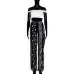 (2XL) African Mud Cloth Black & Ivory Women Pants
