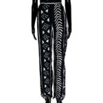(2XL) African Mud Cloth Black & Ivory Women Pants - Image 4