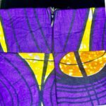 (Large)Purple & Yellow High Waist Women African Print Pants - Image 5