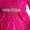 (Medium/Large) West African Nigerian Style Women Pink Lace Blouse & Pin Skirt Outfit - Image 7