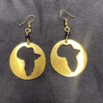 Round Brass African Gold Colored Hook Earrings