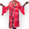(Large) Tye Dye Style Pink Women Long Duster/ Cardigan/ Kimono w/ Bell Sleeves - Image 3