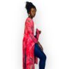 (Large) Tye Dye Style Pink Women Long Duster/ Cardigan/ Kimono w/ Bell Sleeves - Image 5