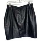 (Medium) 90s Vintage 100% Leather Women Black Short Skirt - Image 5