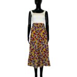 (M/L) Orange & Red Women African Print Gaucho Pants
