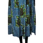 (L/XL) Blue & Green Ankara/African Print Women Cocktail Flare Out Midi Dress - Image 7