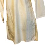 (Large) Light Yellow Men Long Middle Eastern Style Kurta Top/ Shirt - Image 3