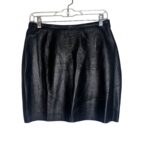 (Medium) 90s Vintage 100% Leather Women Black Short Skirt