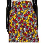 (M/L) Orange & Red Women African Print Gaucho Pants - Image 2