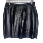 (Medium) 90s Vintage 100% Leather Women Black Short Skirt - Image 2