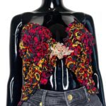 (L/XL) Ankara/ African Print Shirred Women Halter Top Red Blouse/ Top - Image 2