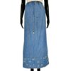 (L/XL) Vintage Blue Jean Skirt w/ African Ghana Adinkra Symbols on Base - Image 2