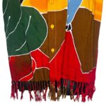 (L)Men Colorful Collar Shirt w/Traditinal People & Fringes Ends - Image 4