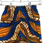 (Kids 14) African Print/ Ankara Girls Orange & Blue Parachute Pants - Image 2
