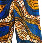 (Kids 14) African Print/ Ankara Girls Orange & Blue Parachute Pants - Image 3
