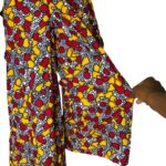 (M/L) Orange & Red Women African Print Gaucho Pants - Image 5