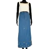 (L/XL) Vintage Blue Jean Skirt w/ African Ghana Adinkra Symbols on Base