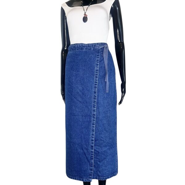 (XL) Blue Jeans Long Women Vintage Wrapper/ Skirt