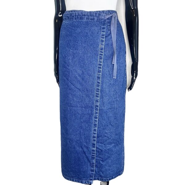 (XL) Blue Jeans Long Women Vintage Wrapper/ Skirt - Image 2
