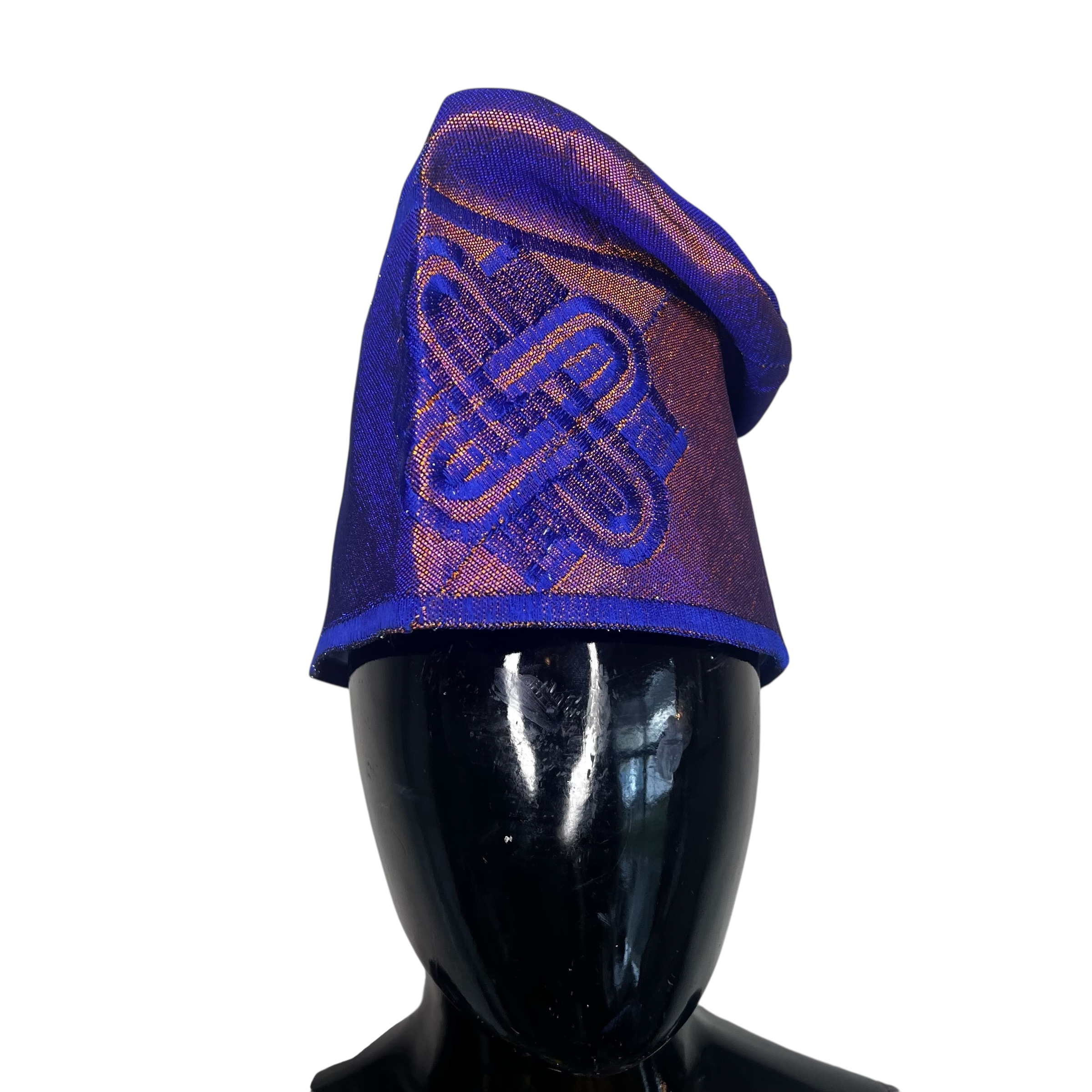 African, Nigerian Yoruba Purple Fila Traditional Head Cap/ Hat (B)