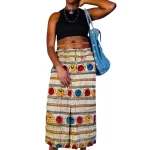 One Size Multicolored Women Circular Patterns Long Skirt