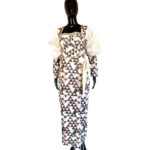 (Small) African Nigerian Style Women Fully Sequence Pink, Gray, & Ivory Wrapper Dress
